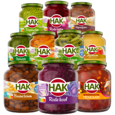 Alle Hak groenten, peulvruchten of appelmoes in glas